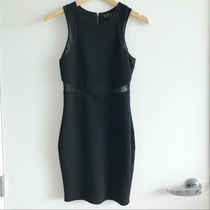 Topshop Black Mini Dress with Sheer Panels